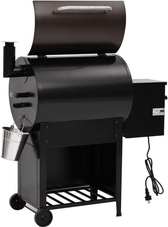 vidaXL - Pelletbarbecue - met - schoorsteen - 104 - cm - ijzer - zwart van VidaXL — afbeelding 4