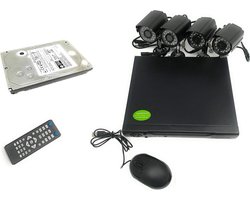 TEMPO DI SALDI DVR Video Surveillance Kit with 4 Channels + 4 Infrared Cameras + Hard Drive 500 GB
