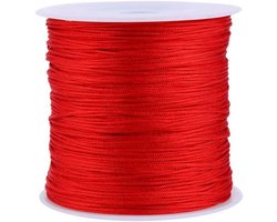 GOTOTOP Chinees Koord met Knoop, 100 m x 0,8 mm, nylon, rood, ratel, macramé, shamballa, draden, sieraden, maken, gereedschap (2,4 x 2,4 x 2 inch)