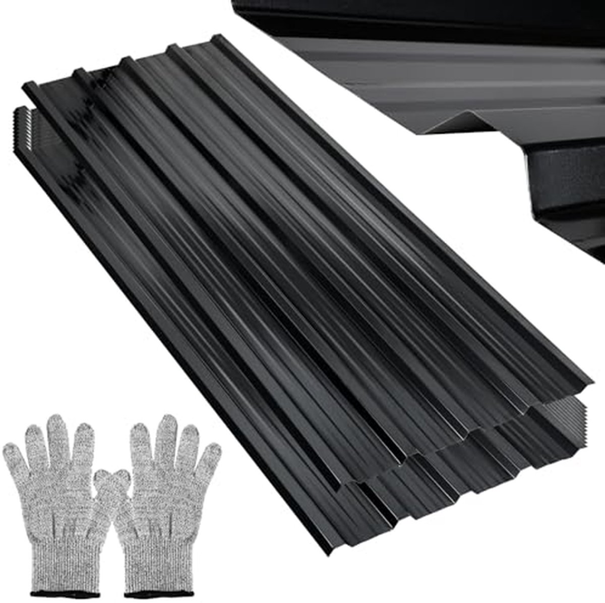 Trapezoidal Sheet, 12 Pieces, Trapezoidal Sheet, 129 cm x 46 cm, Approx. 7 m², Corrugated Sheet for Roof, Trapezoidal Sheet, Anthracite Sheet Steel