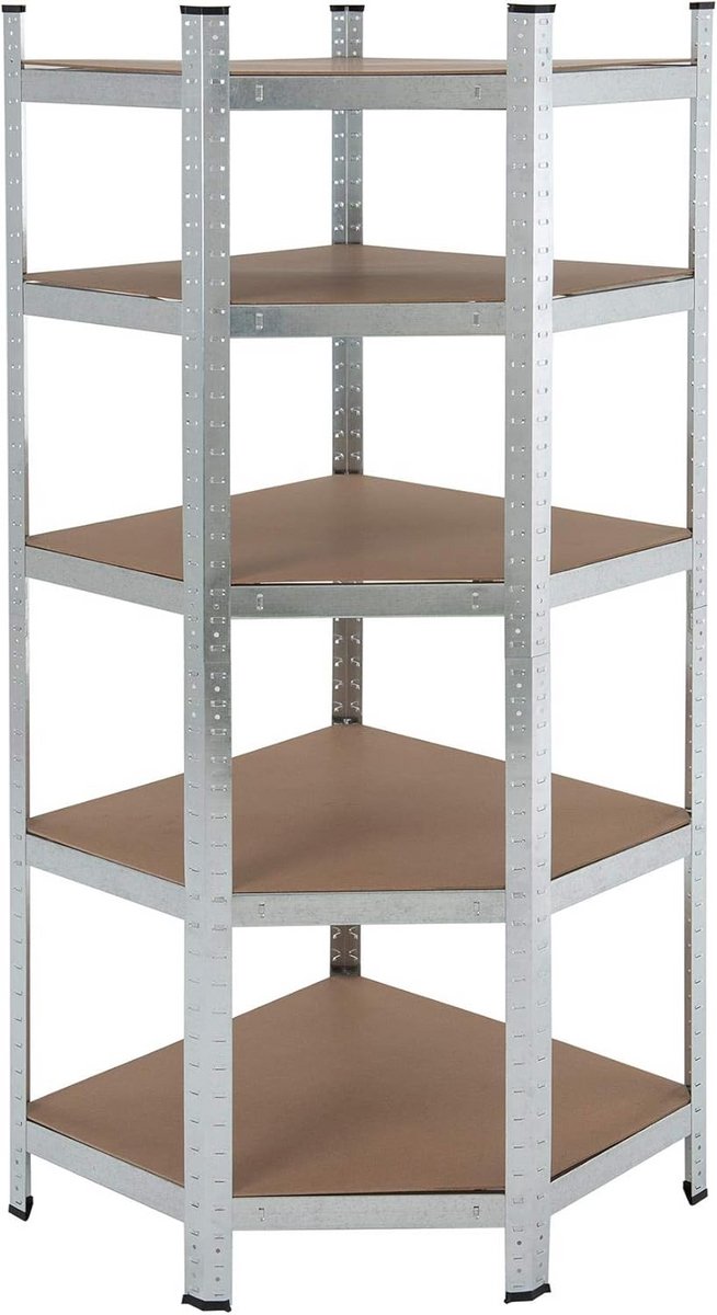 Opbergrek 180 x 70 x 70 cm - Heavy Duty Kelder- en Garagerek, 750 kg Draagvermogen, Verstelbare MDF-Planken, Eenvoudige Montage