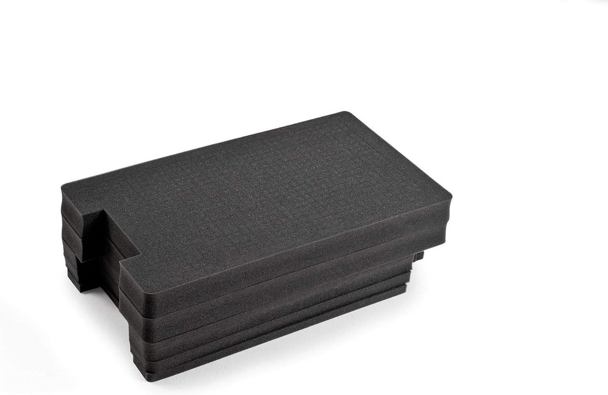 Pre-Cut Cube Foam Set 5-delig - Passend voor Robust Transportkoffer Type 6600 - Binnenkoffer Foam met Basisplaat en Bubbelfoam