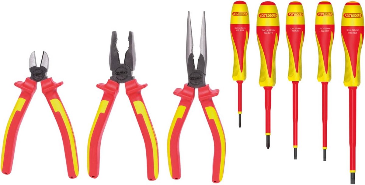 VDE Geïsoleerd Handgereedschap Set voor Elektriciens - 8 Delig