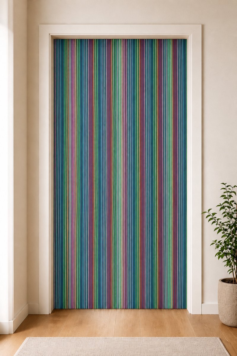 Dutchers® Kleurrijk Deurgordijn - 90x200 cm – Multicolor Vliegengordijn – Kleurig gordijn voor Insecten – Vliegenhor - Sierlijke linten - Hordeur Versiering – Lintengordijn – Voor Binnendeur, Balkondeur & Tuindeur