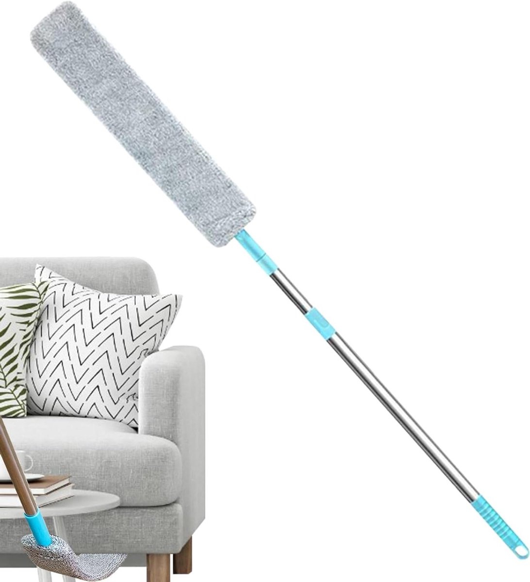 Schoonmaak Gereedschap - Platte Stoffer - Onder Meubels Reinigen - Intrekbaar Ontwerp - 126 cm - Enkel
