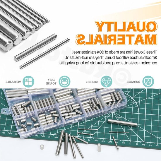 100 Stuks M6 Roestvrij Stalen Paspennen Set voor Planksteunen en Mechanische Toepassingen, Cilindrische Plugpennen en Steunpennen — afbeelding 2