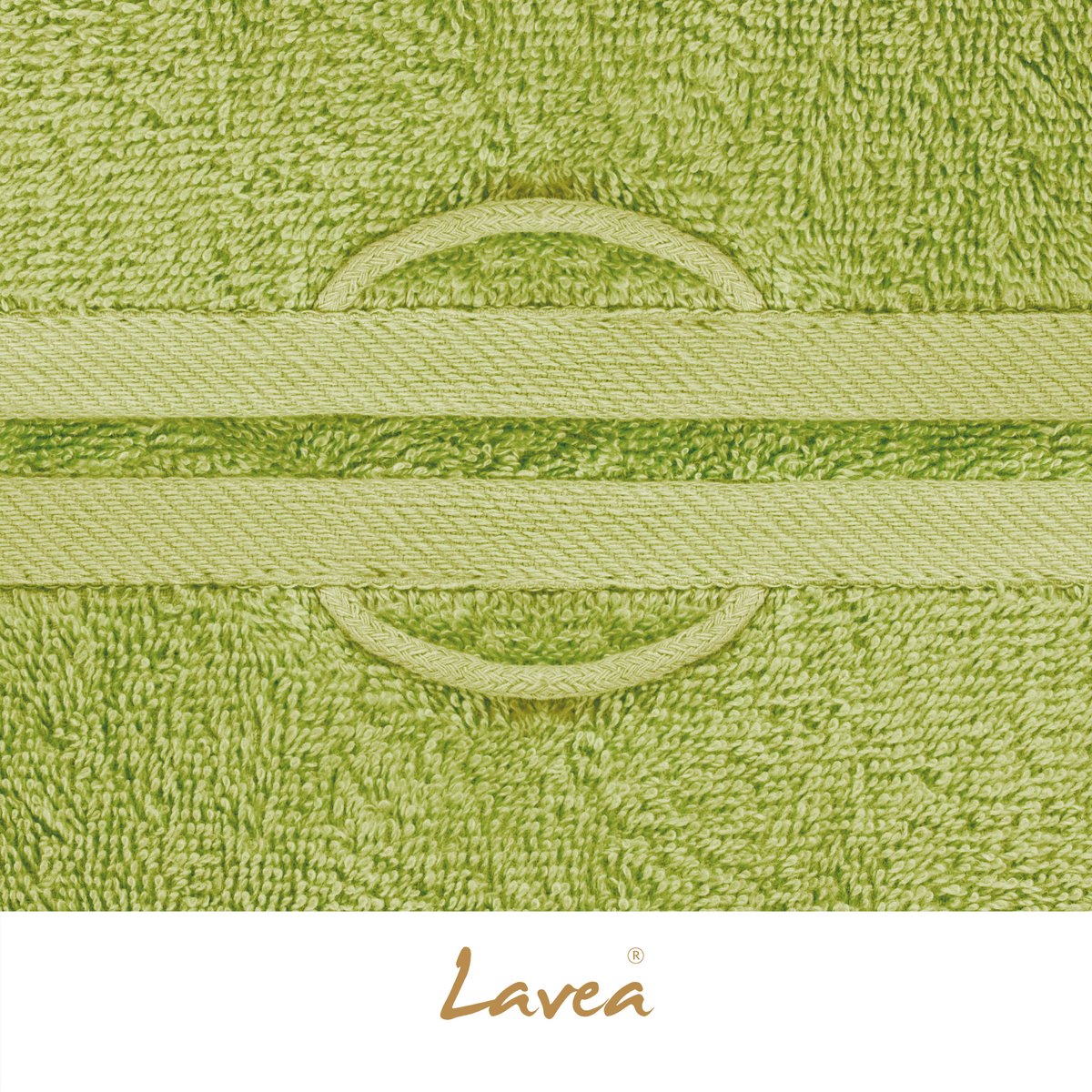 Lavea® Set van 2 badlakens 100x150 cm – 100% katoen, badhanddoeken en handdoeken, zacht, absorberend en duurzaam – ideaal voor badkamer, sauna, spa of hotel – Lindegroen