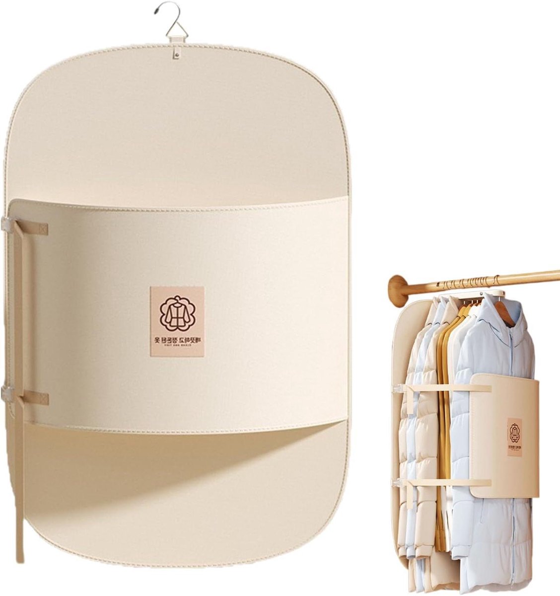 Compressie-opbergplank voor kleding, 57,8 x 89,4 cm, ruimtebesparend, ultradun, stofdicht, verstelbaar, persbord voor kastkleding, voor het organiseren van overhemden, jassen, truien, jassen