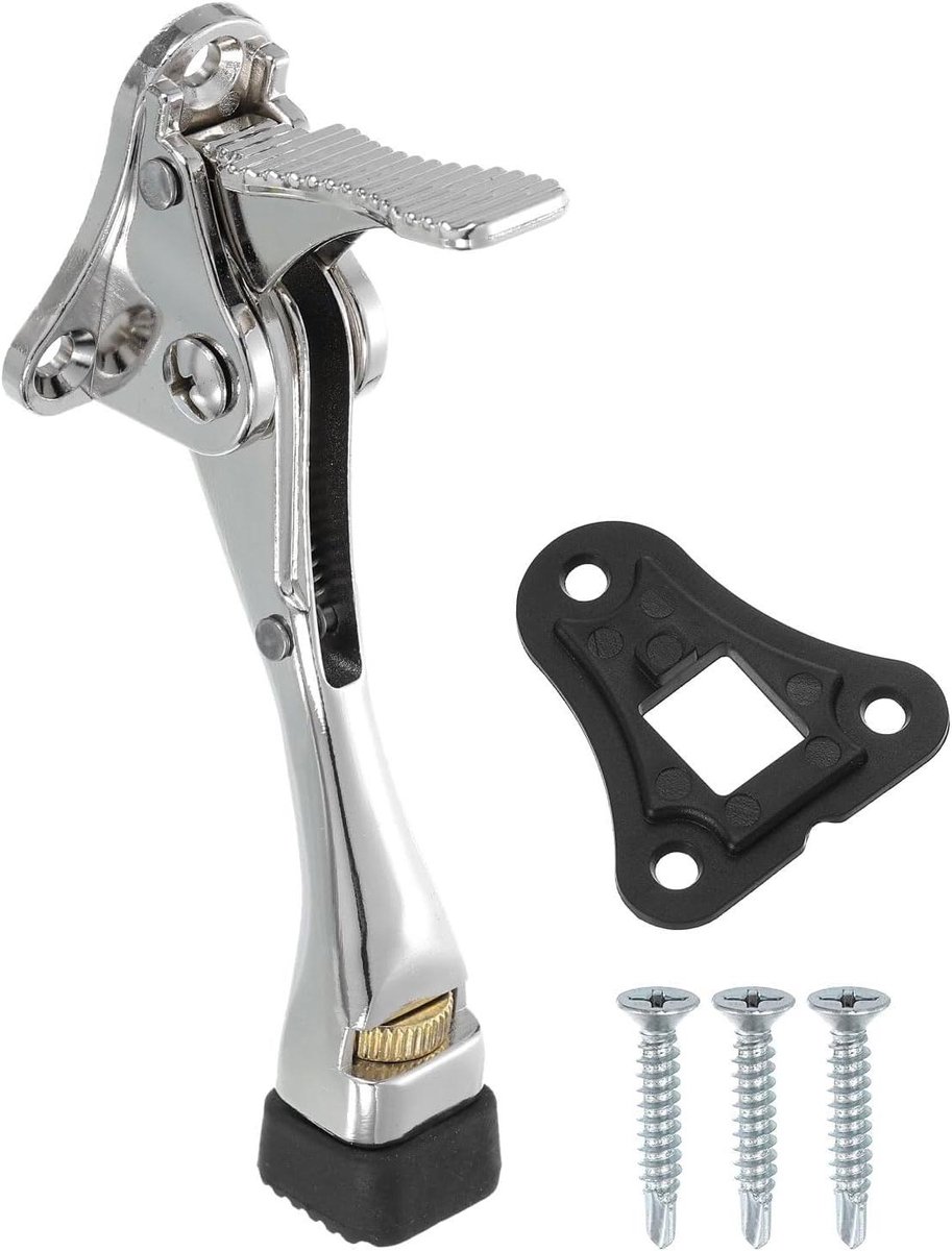 Deurstopper - Deurvastzetter - Deuren Open Houden - One-Touch Pedaal - 10 cm - Zilver