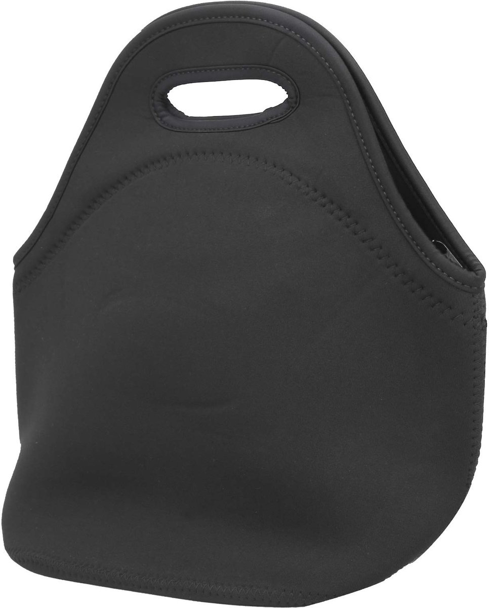 Dailygoods - Dailygoody - Lunchtas - Antislip draagbare lunchtas - Grote neopreen tas - Pure black - Perfect voor picknick en school - Ideaal voor kamperen