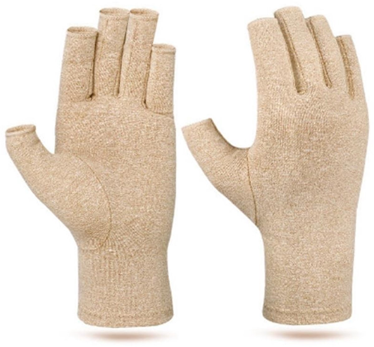 Dailygoods - Dailygoody - Artritis-handschoenen - Vingerloze compressiehandschoenen - Katoenen drukhandschoenen - Grijs, paars, roze, zwart - Halve vingerhandschoe