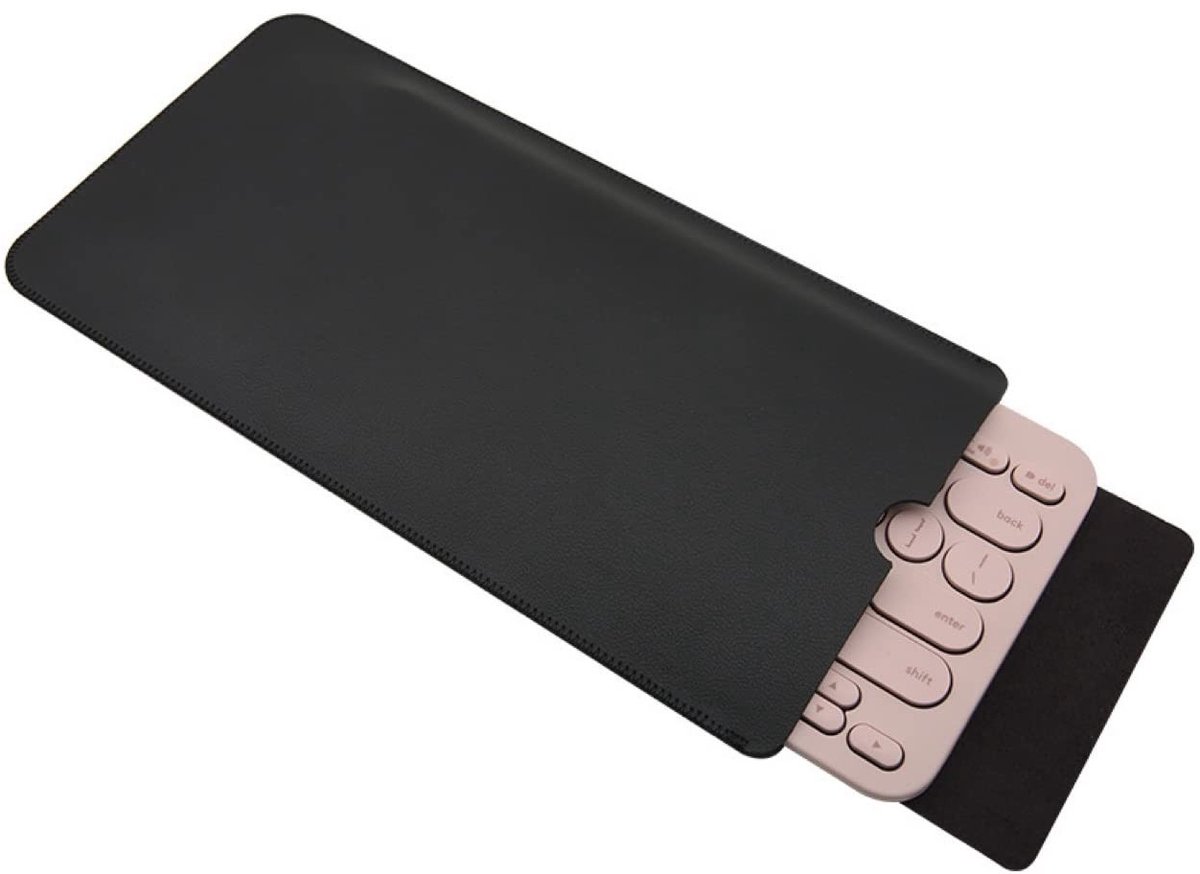 Dailygoods - Dailygoody - Toetsenbordhoes - Draagbare toetsenbordbescherming - Stofdicht - Kunstleer - Opbergtas voor Logitech K380 - Zwart
