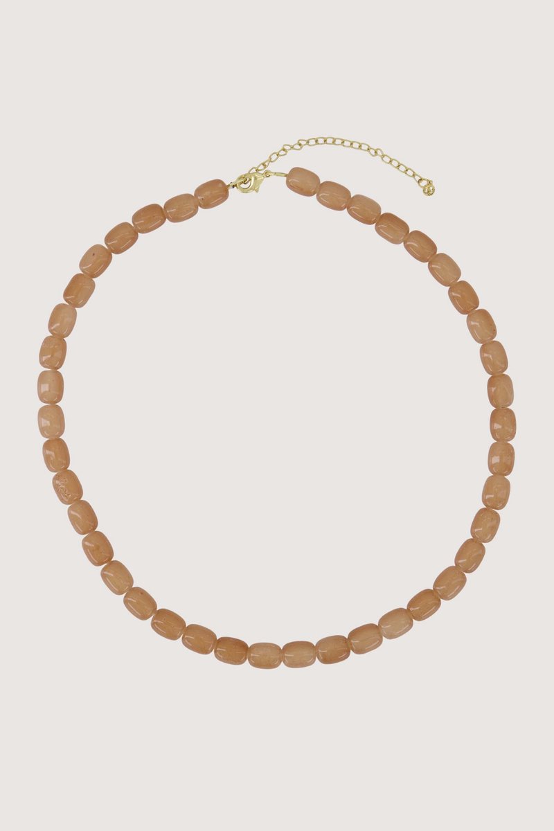 Zusss Smalle Kralen Ketting Warm Camel