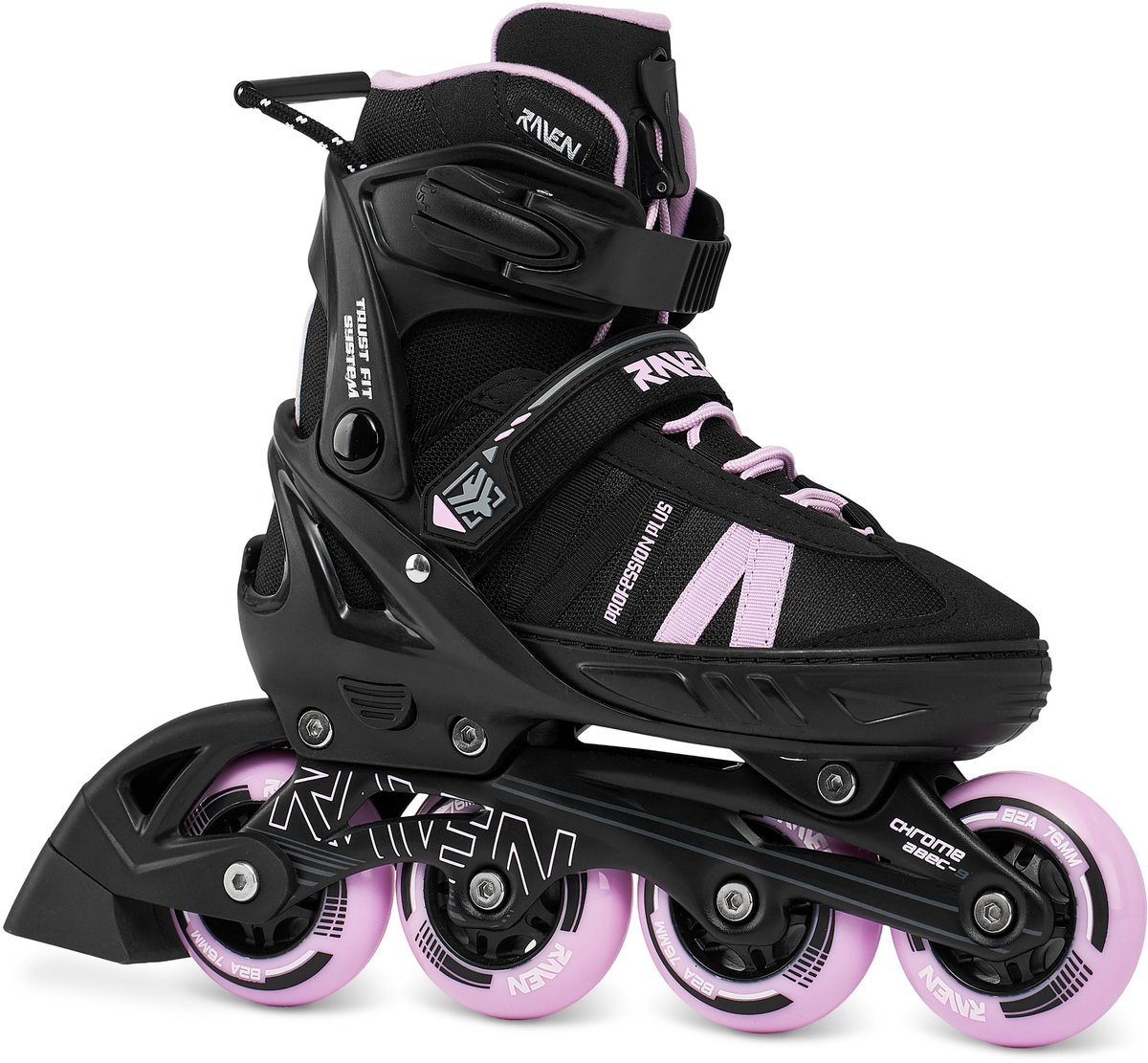 RAVEN Profession PLUS Verstelbare Skeelers 31-35 Speed Lacing Zwart