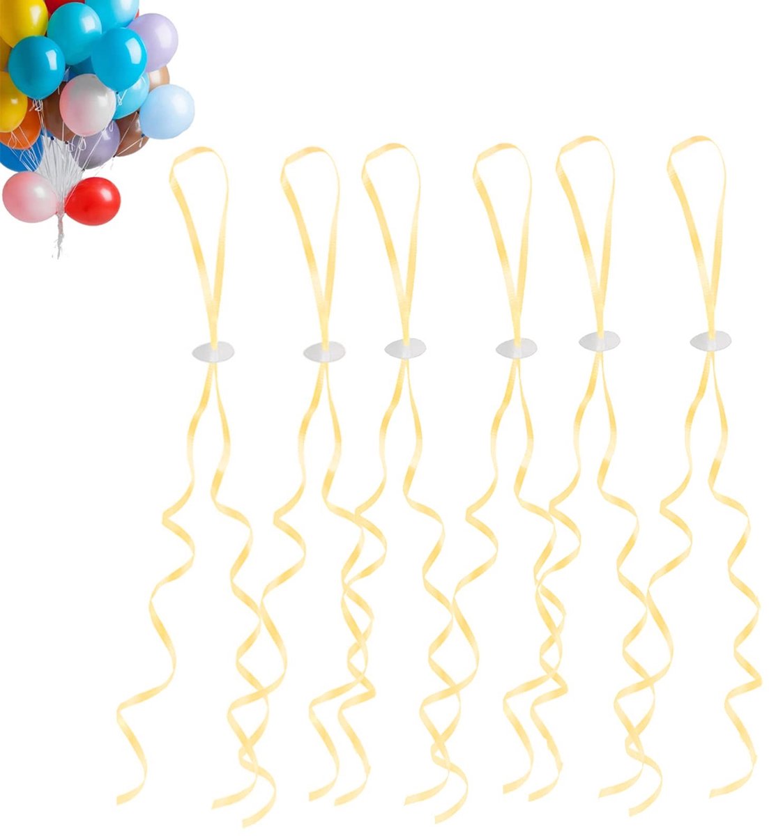 Dailygoods - 50 Stuks Ballonsluitingen met Koord voor Feesten