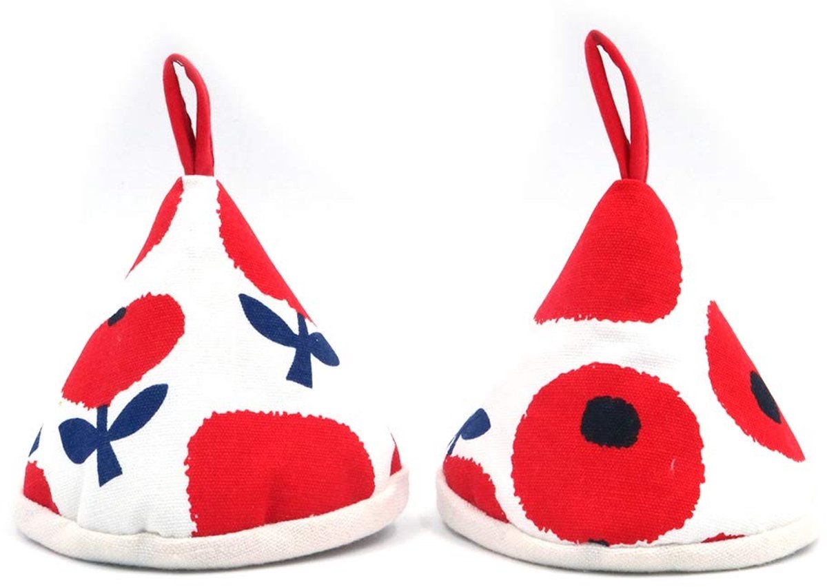 Dailygoods - Katoenen Driehoekige Ovenhandschoenen - Rood