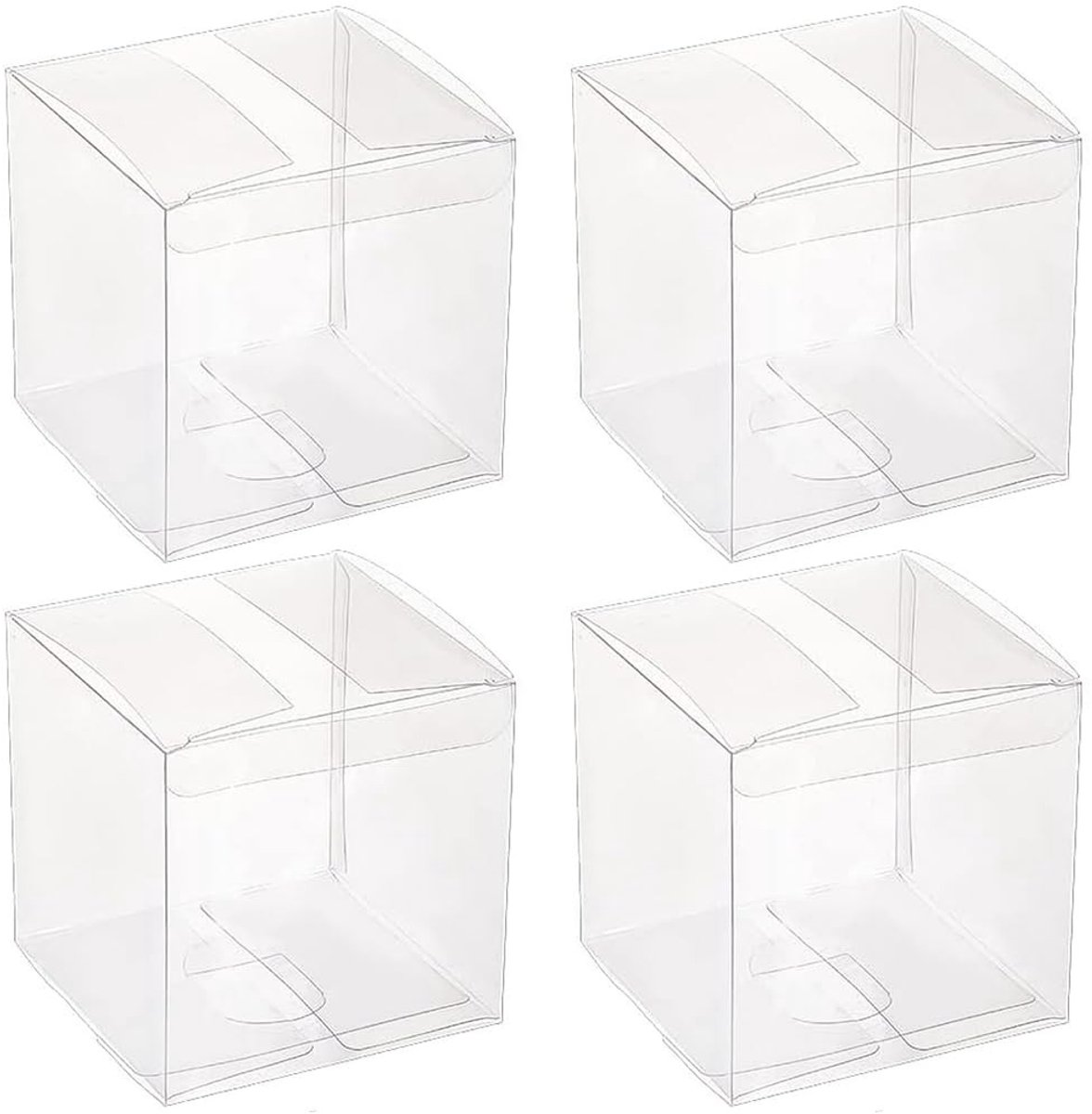Dailygoods - Set van 10 Transparante Geschenkdozen Vierkant 10x10x10 cm