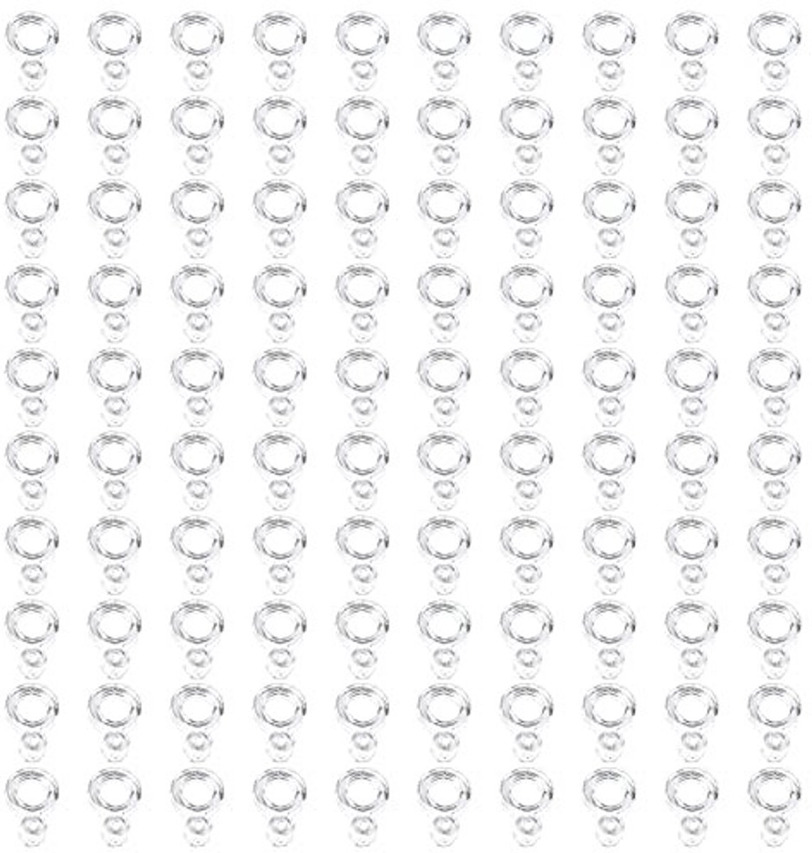 Dailygoods - Dailygoody - Visserijpelletband - Elastische Visaaspellets - Set van 100 Stuks - Transparant - Diverse Diameters - Perfect voor Hengelsport