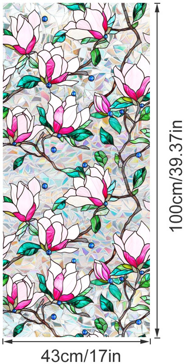 3D Regenboog Raamfolie- Anti-Inkijk - Isolerend & Zonwerend - 43x100cm – Statisch - Prisma Bejuweled EffectXCBL156