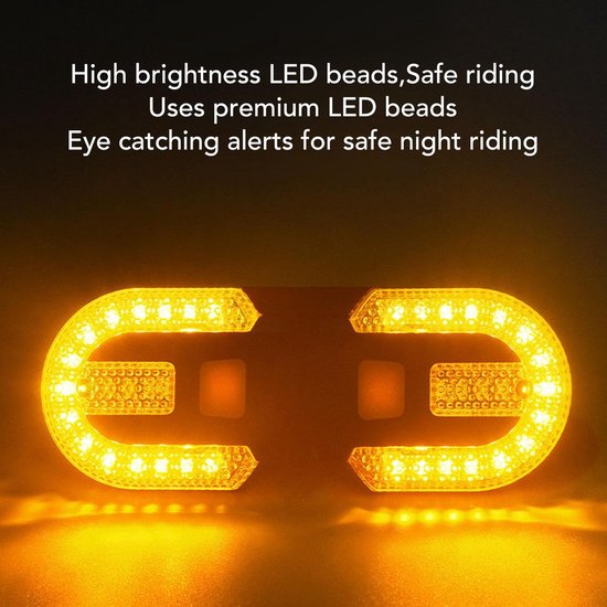 Fietsrichtingaanwijzers, USB Oplaadbare, Gesplitste Richtingaanwijzers met 60 Lm Hoge Zichtbaarheid, IPX4 Waterdichte LED-fietsverlichting voor Verkeersveiligheid, Draadloze — afbeelding 2