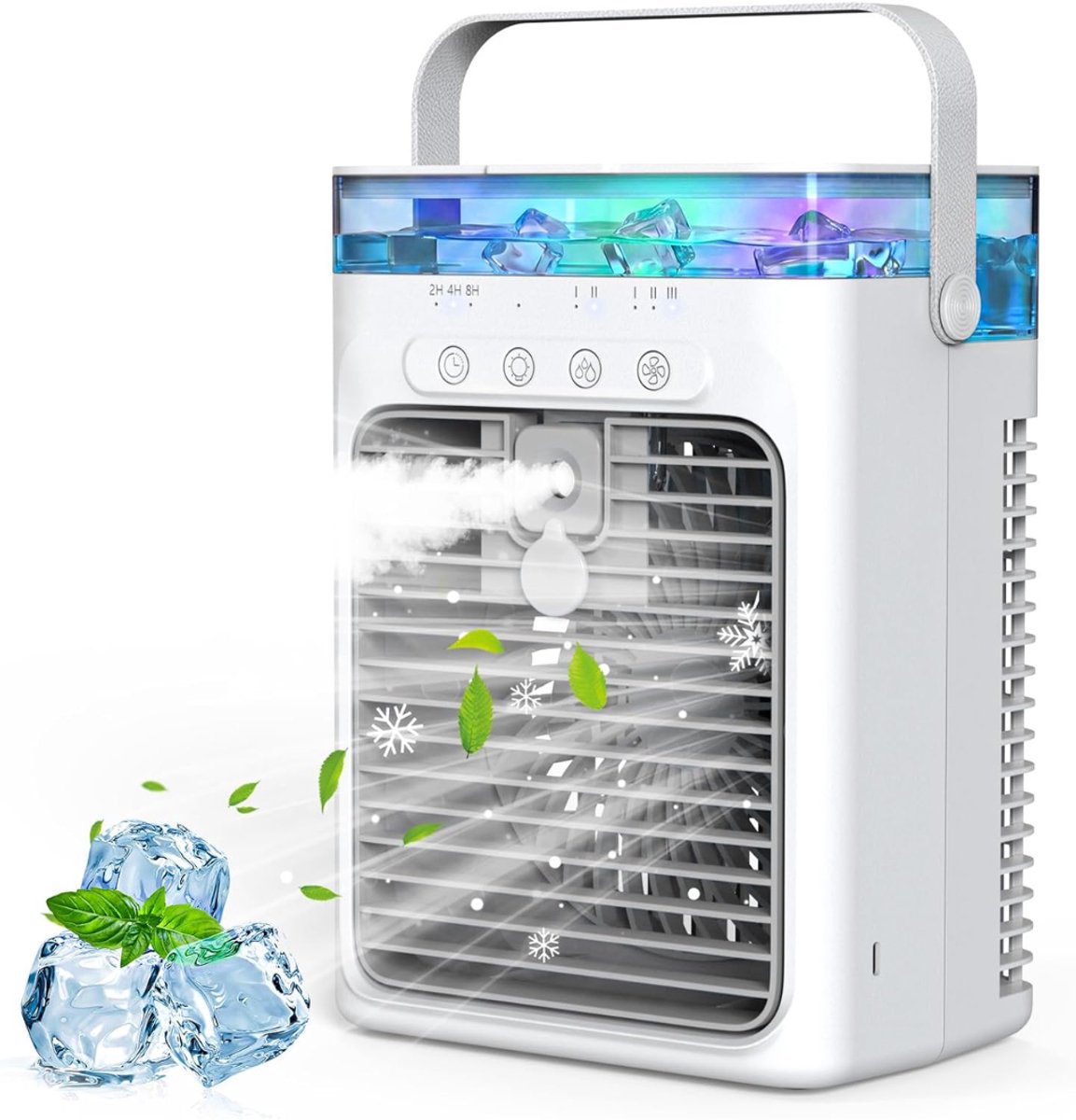 MKSS® Mobiele Airco Zonder Afvoer - Draagbare Airconditioner - Kleine Ventilator - Wit