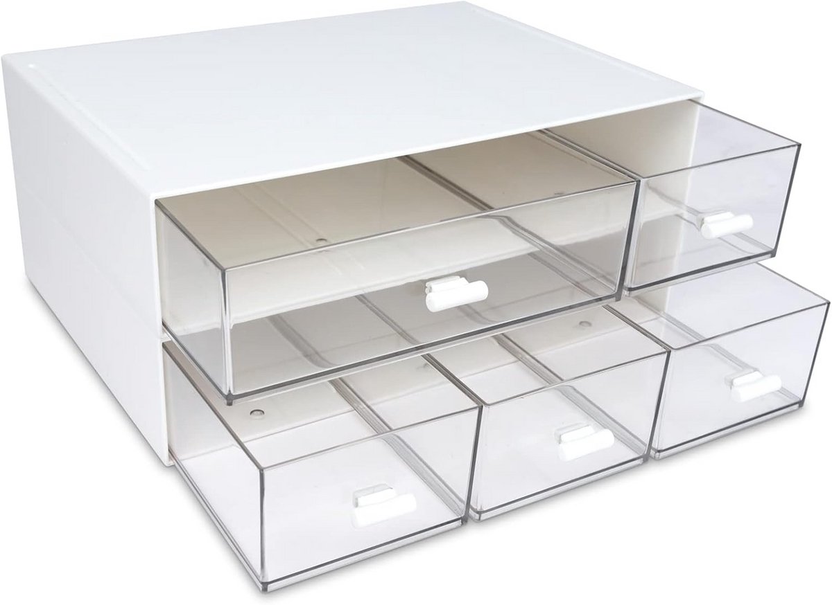 Bureau-organizer met 5 laden en 2 verdiepingen voor optimale opslag