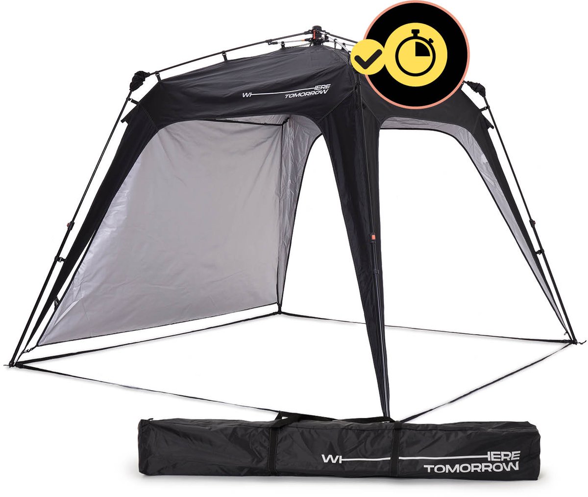 Lumaland - Paviljoen tent - Party tent - Quick Up System - 250 x 250 x 190 cm - Zwart