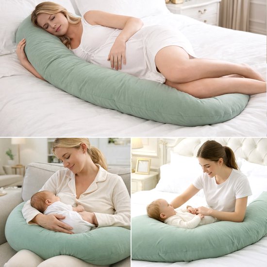 DAITORE - Zwangerschapskussen XXL - 190x32cm - Afneembare & Wasbare Hoes - Ergonomisch Zijslaapkussen - Voedingskussen - Lichaamskussen - Body pillow — afbeelding 2