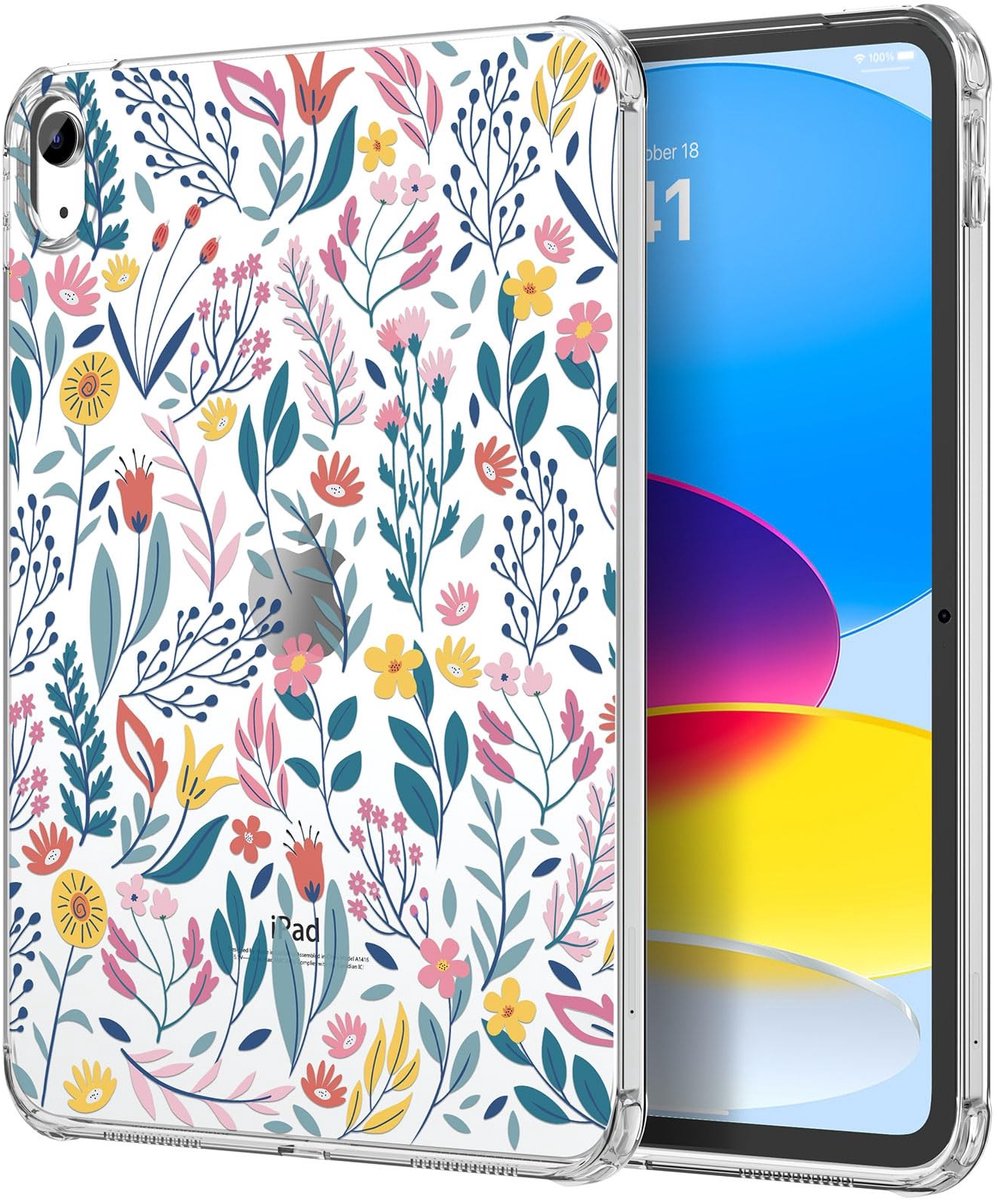 Dailygoods - Dailygoody - MoKo Clear Case - iPad 11 inch - Shockproof en Anti-Scratch - Lichtgewicht TPU - Ultra Clear Tablet Cover - Bloemen - Geschikt voor iPad ...