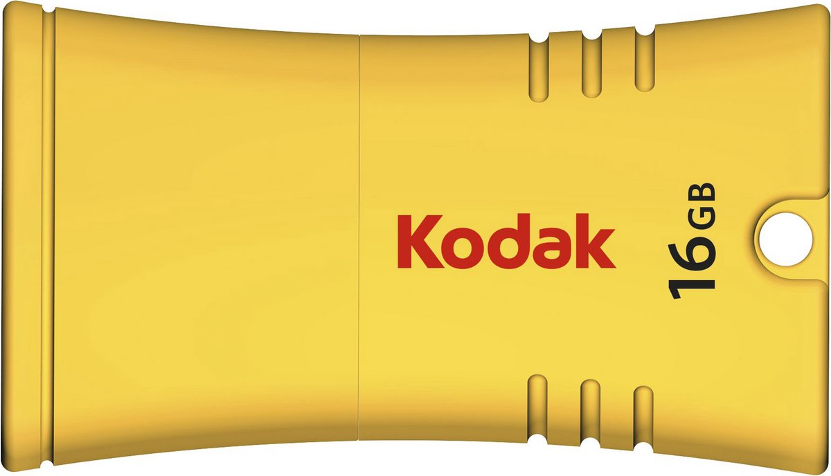 Kodak II K402 Series Flash Drive - 16 GB - USB 2.0 - USB Stick - Mini - Beschermdop - Geel