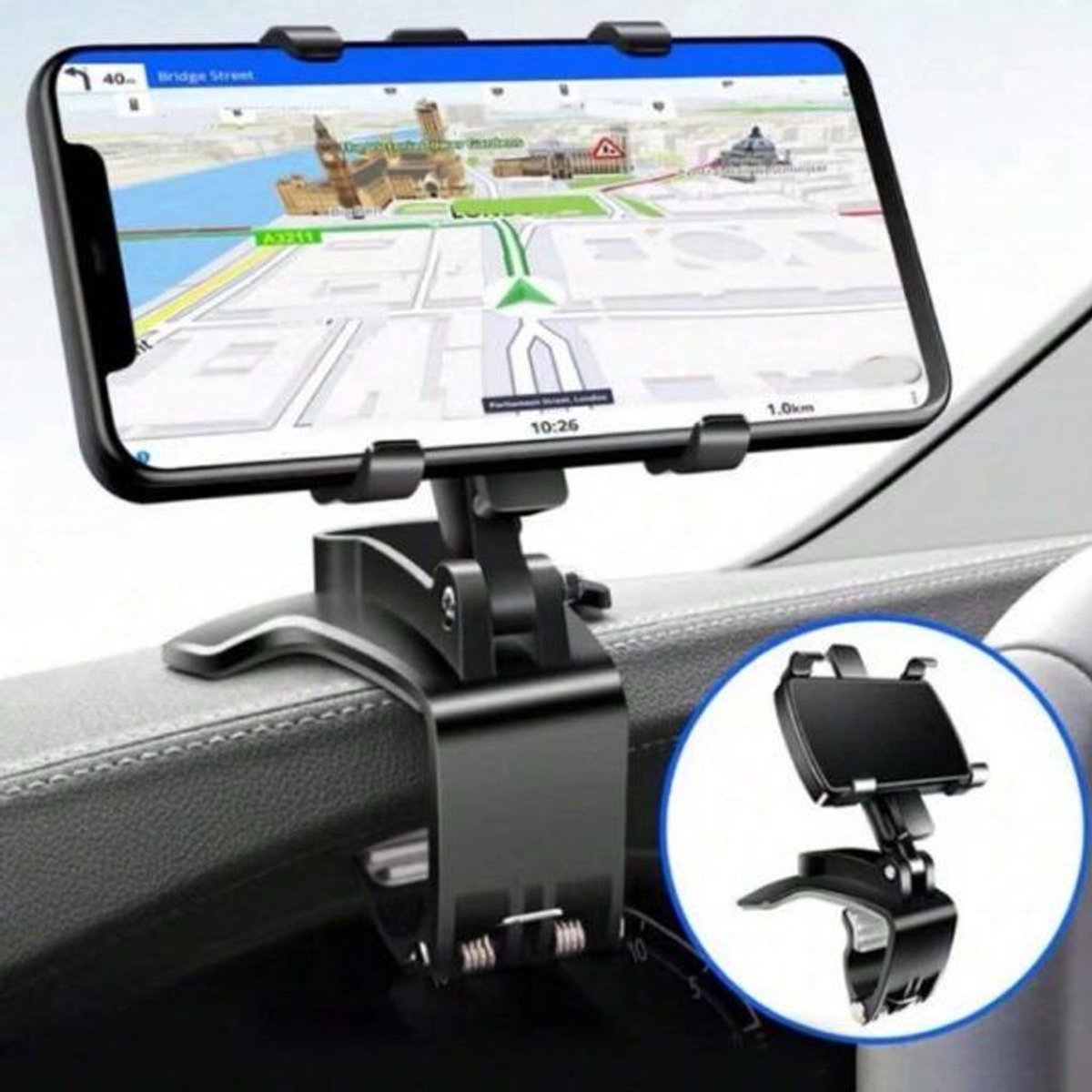 360° draaibare siliconen autotelefoonhouder, geschikt voor op het dashboard