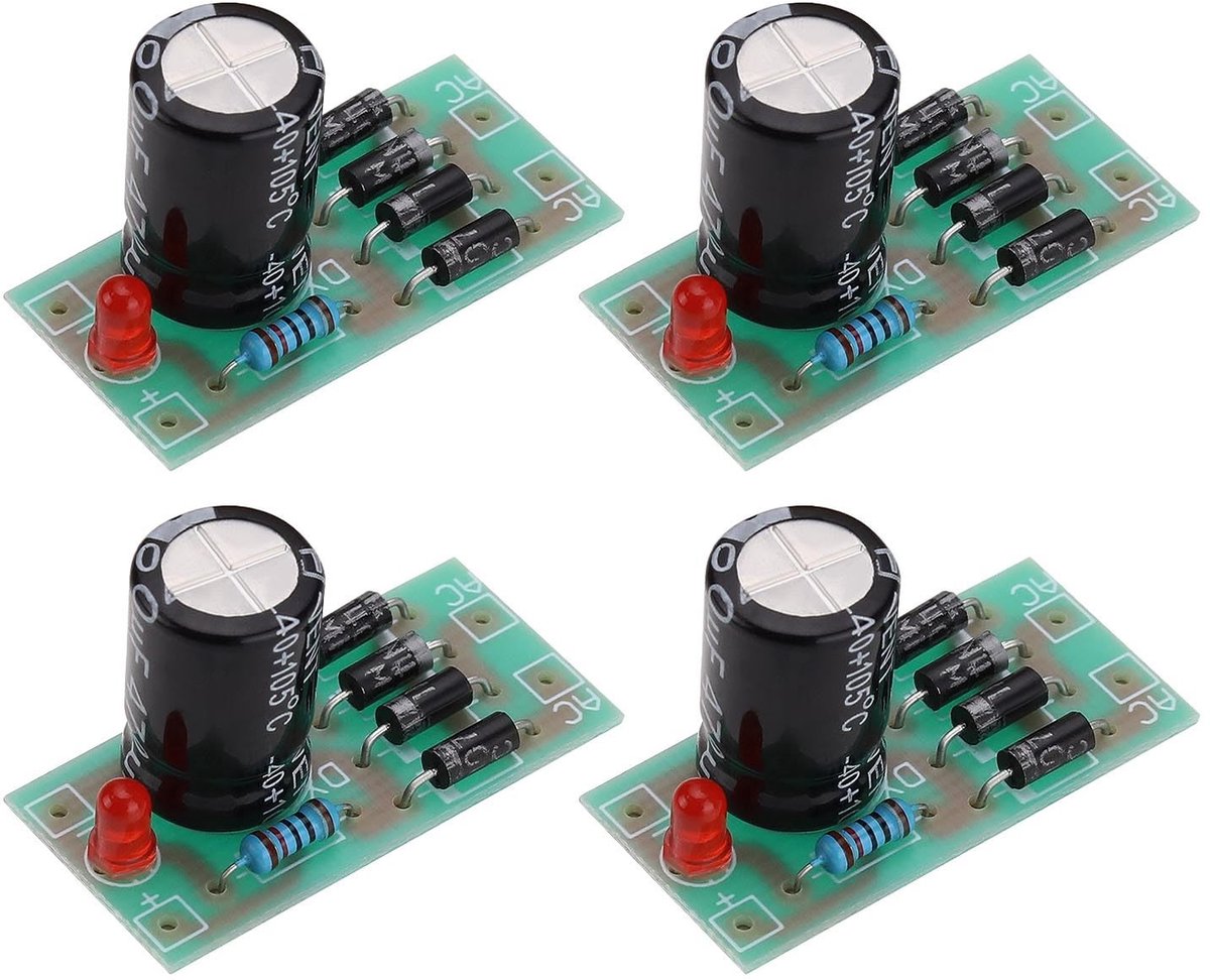 Dailygoods - Dailygoody - AC naar DC Converter - Voedingsmodule voor Modeltreinen - Compact formaat - 4 stuks Gelijkrichter - Ideaal voor LED toepassingen - Filter