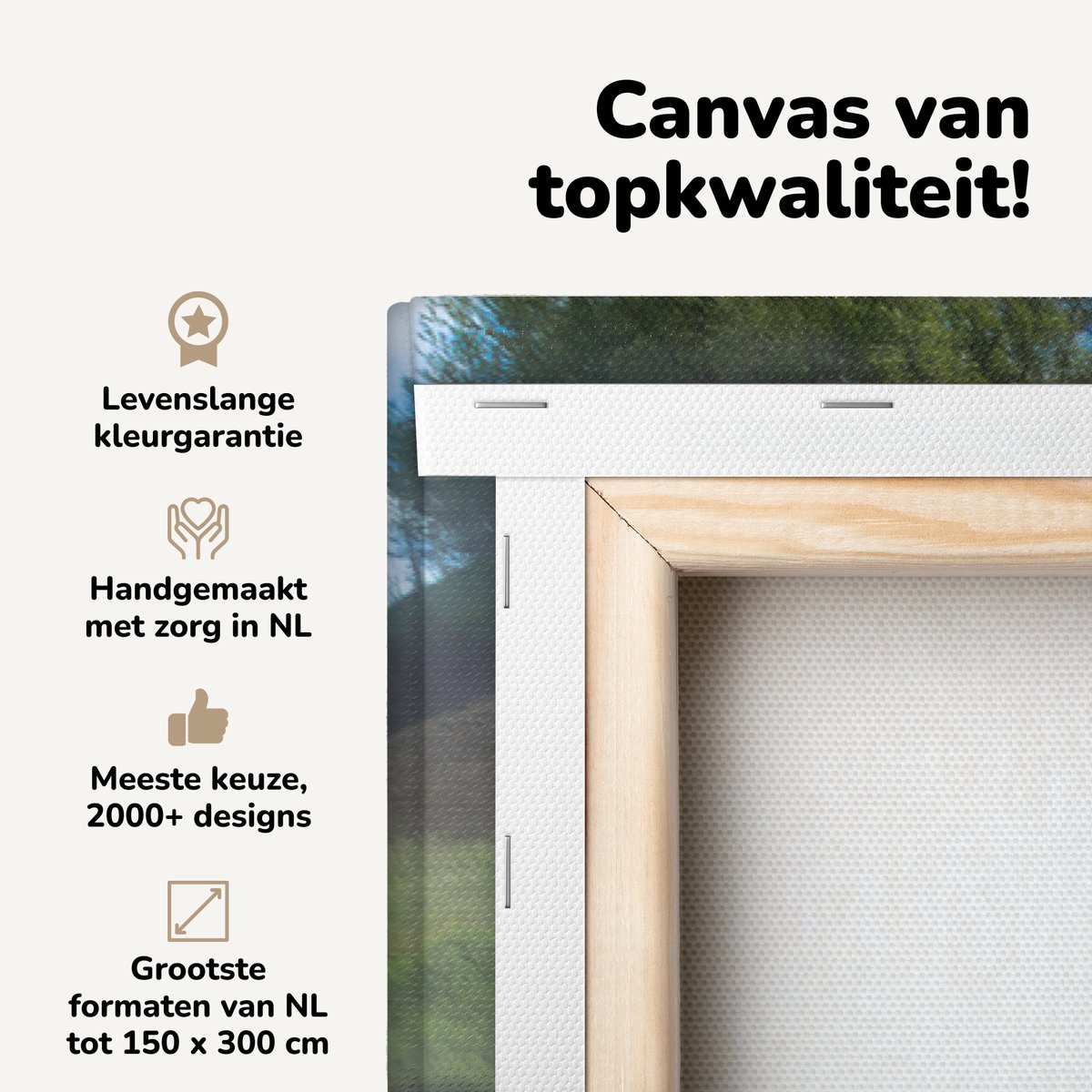 Canvas schilderij 180x120 cm - Wanddecoratie Steen met de tekst "vadmalahver" bij een warm