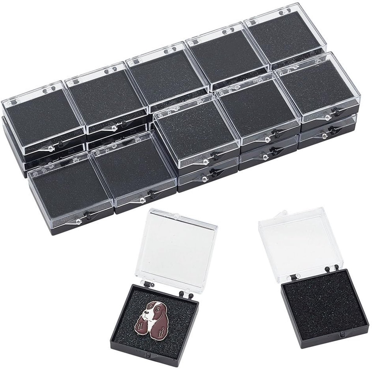 Clear Plastic Geschenkdoos - Perfect voor Sieraden - Zwart - Compacte Opbergdozen - Ideaal voor Decoratie - Geschikt voor Cadeaus en Broches
