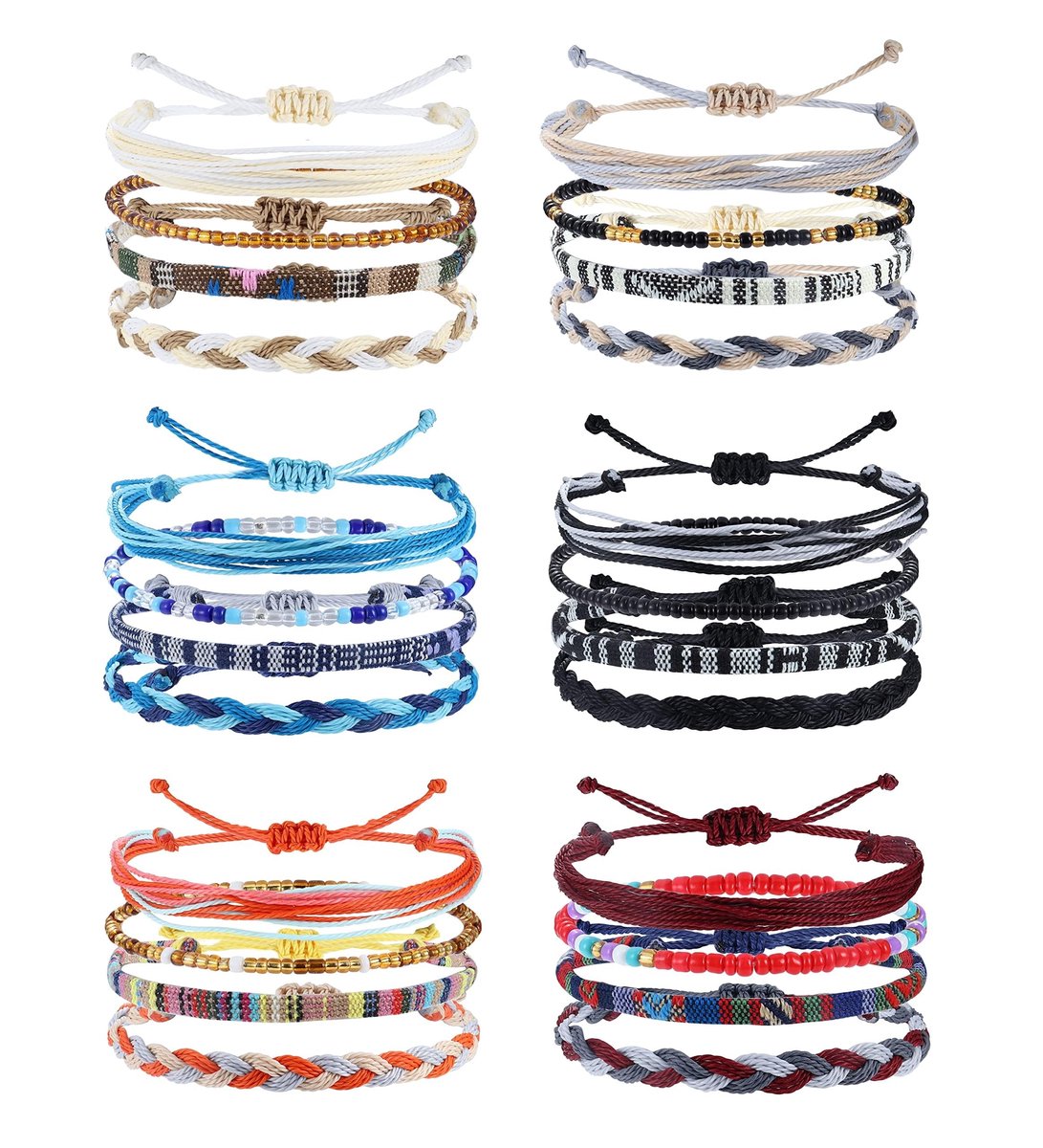 Dailygoods - Cosensi - Dailygoody - Boho Surfer Armband - Verstelbare Kralen Enkelbanden - Handgemaakt - Kleurrijke Enkelband - Zomer String Touw Enkelarmbanden - Voor Vrouw...
