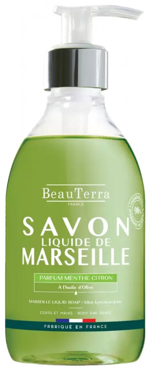 Vloeibare Zeep Beauterra Marseille Handen Universeel Citroen Munt 300 ml