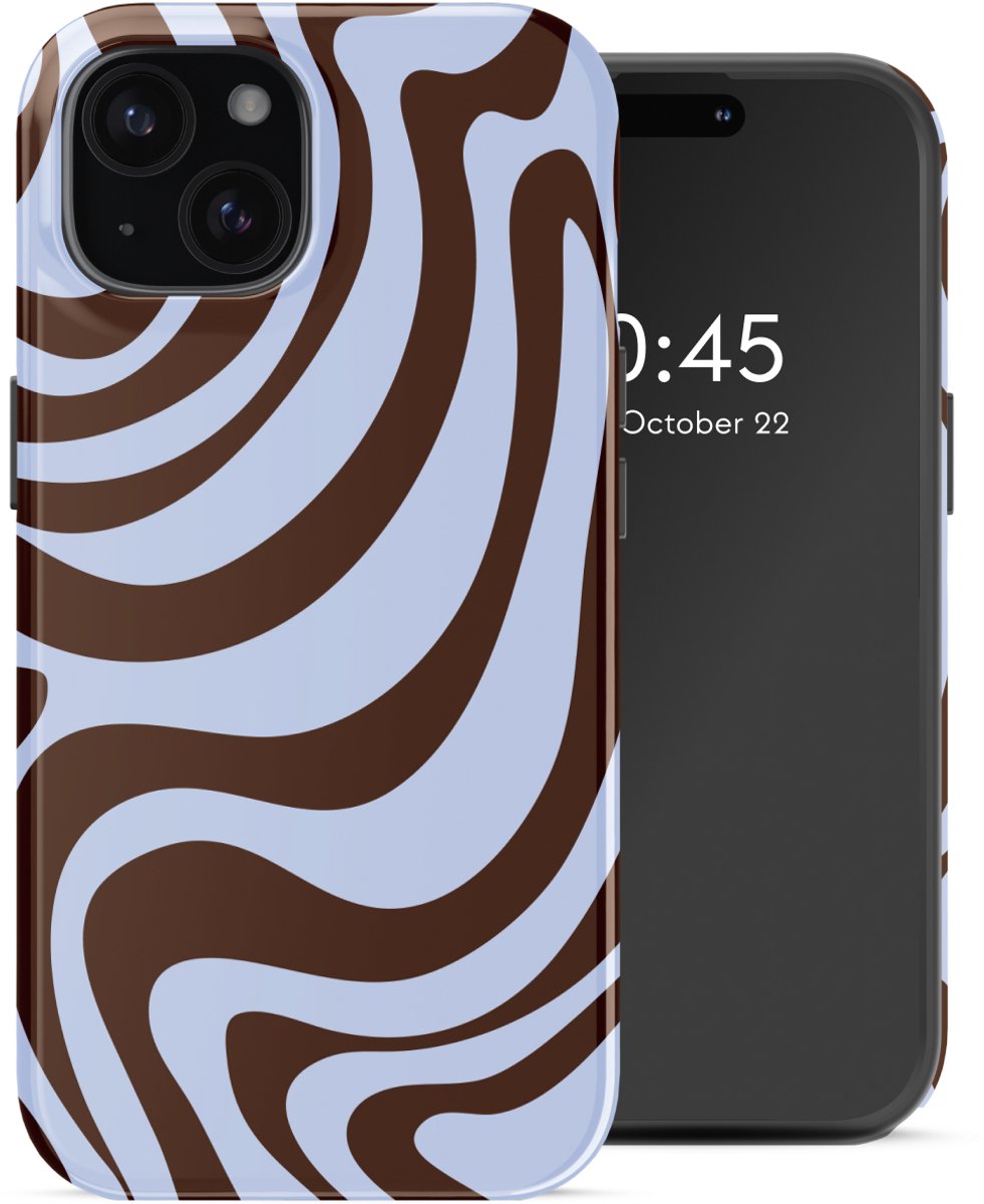 Selencia Hoesje - Geschikt voor Apple iPhone 15 - Backcover - Dream Swirl Chocolate