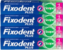 Fixodent Scope Plus - Kunstgebit Kleefmiddel - Sterk, Fris, 4-pack, 57 g