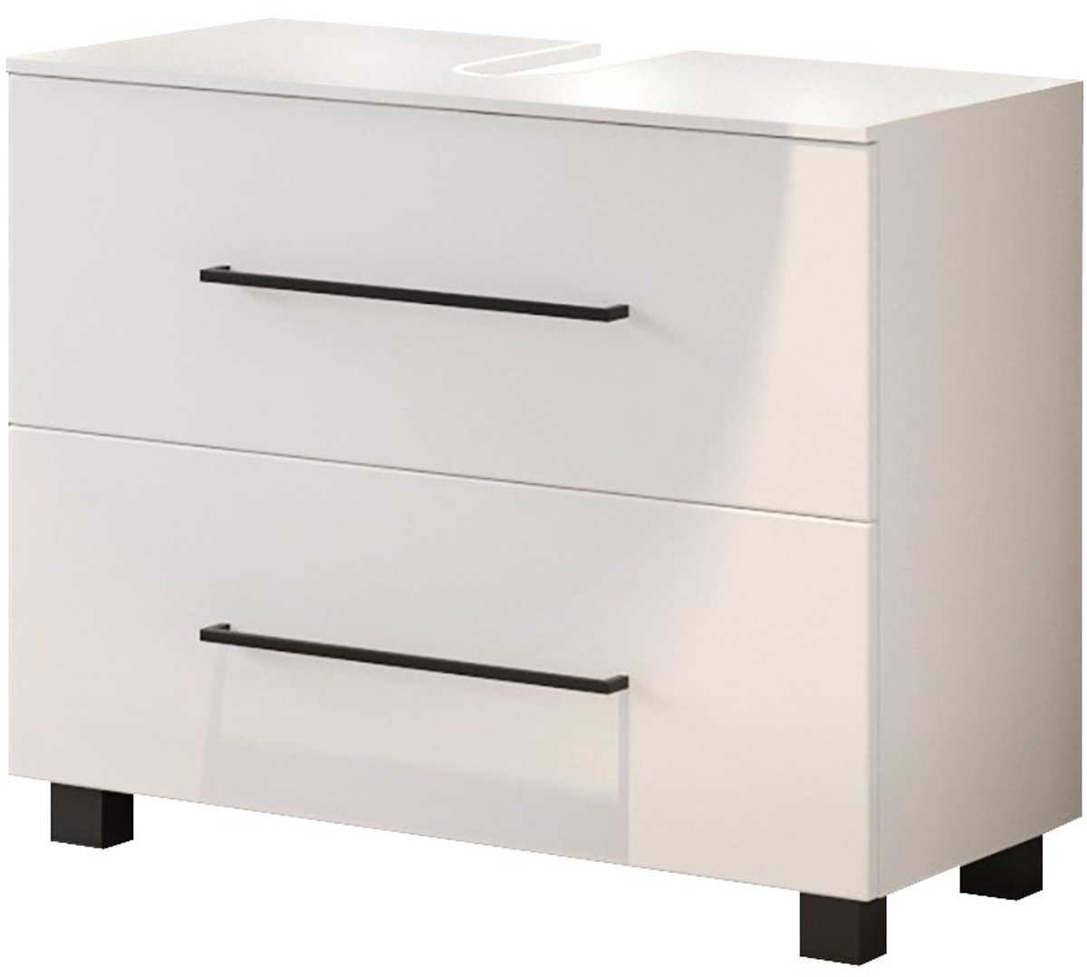 Wastafelonderkast Dusan 70cm met 1 lade & 1 deur - wit - Held - Enkele wastafelonderkasten - Wit - MDF; Spaanplaat - Enkele wastafelonderkasten -