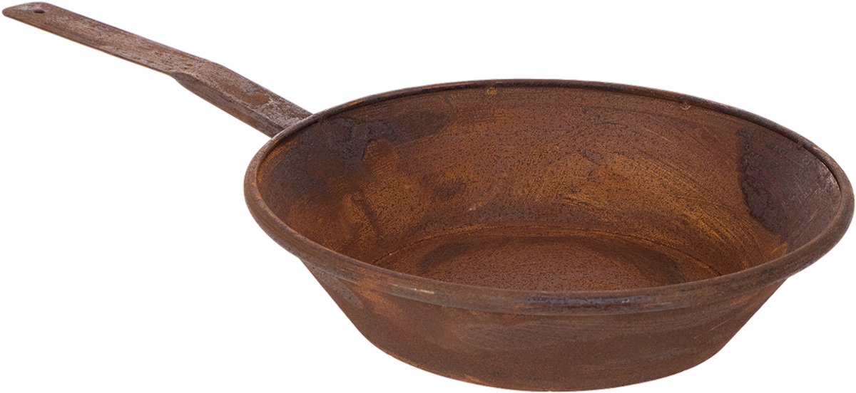 Plantenbak, roestkleurige bak met handvat, metalen plantenbak, Ø31cm