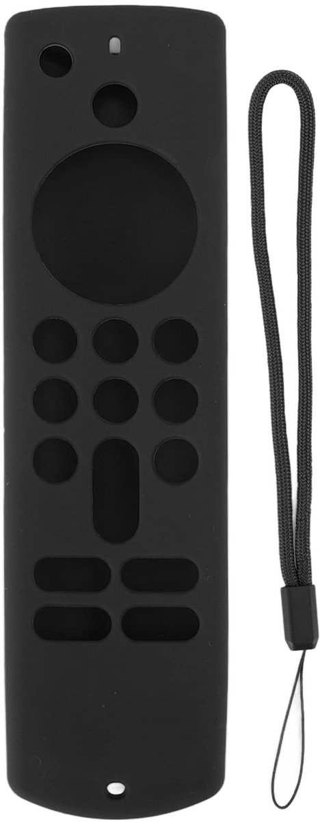 Dailygoods - Zwarte Siliconen Hoes voor Afstandsbediening met Draagkoord