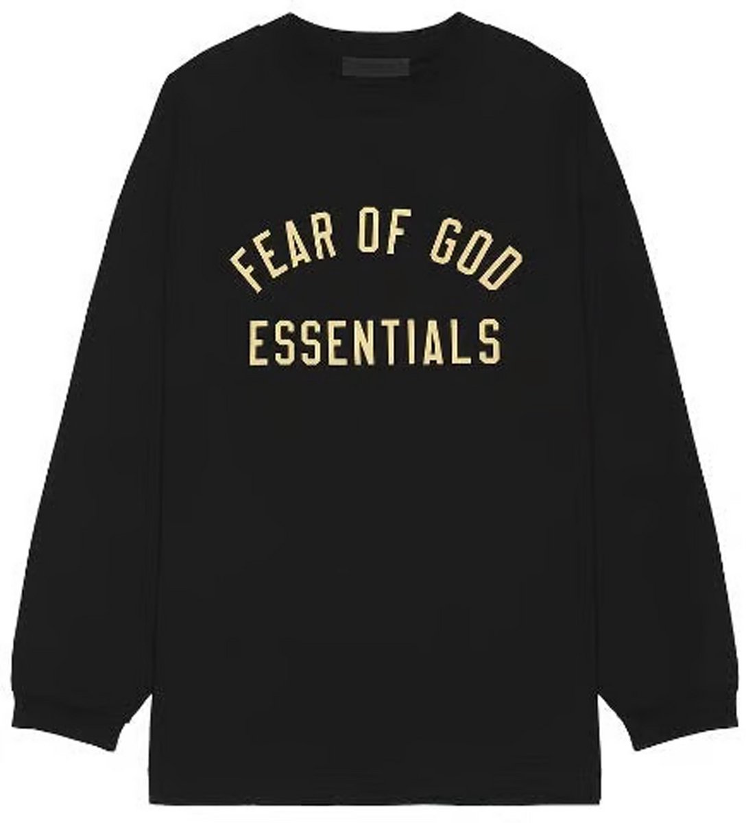 Fear of God Essentials Jersey Longsleeve Tee 'Zwart'.