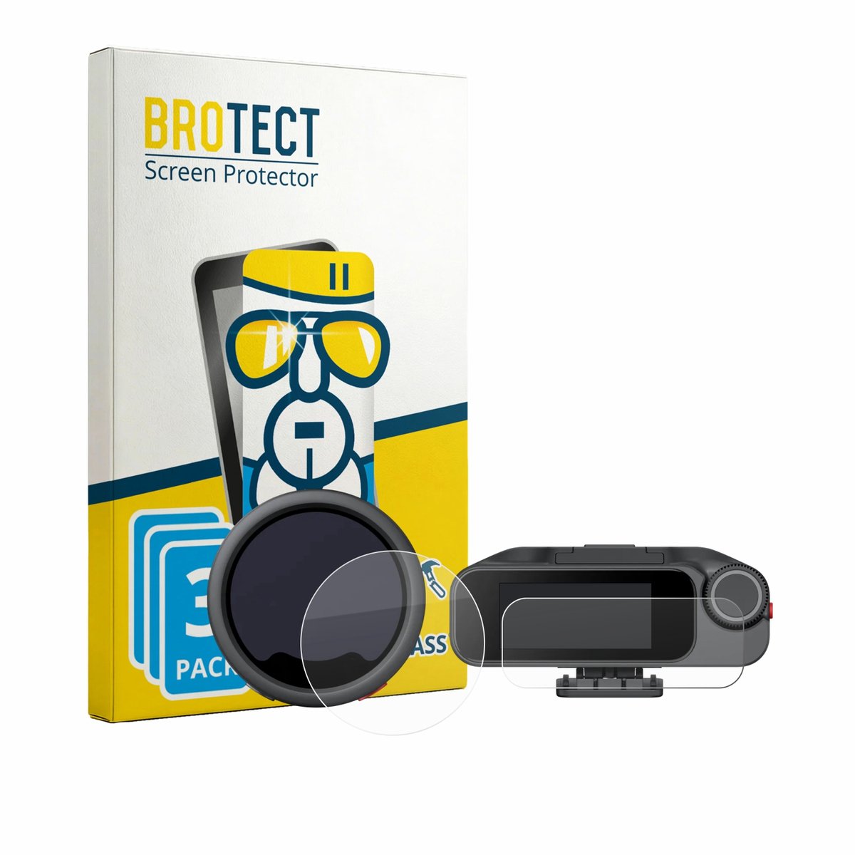 Screenprotector 3 Stuks voor Insta360 Mic Pro TX + RX Beschermglas transparant