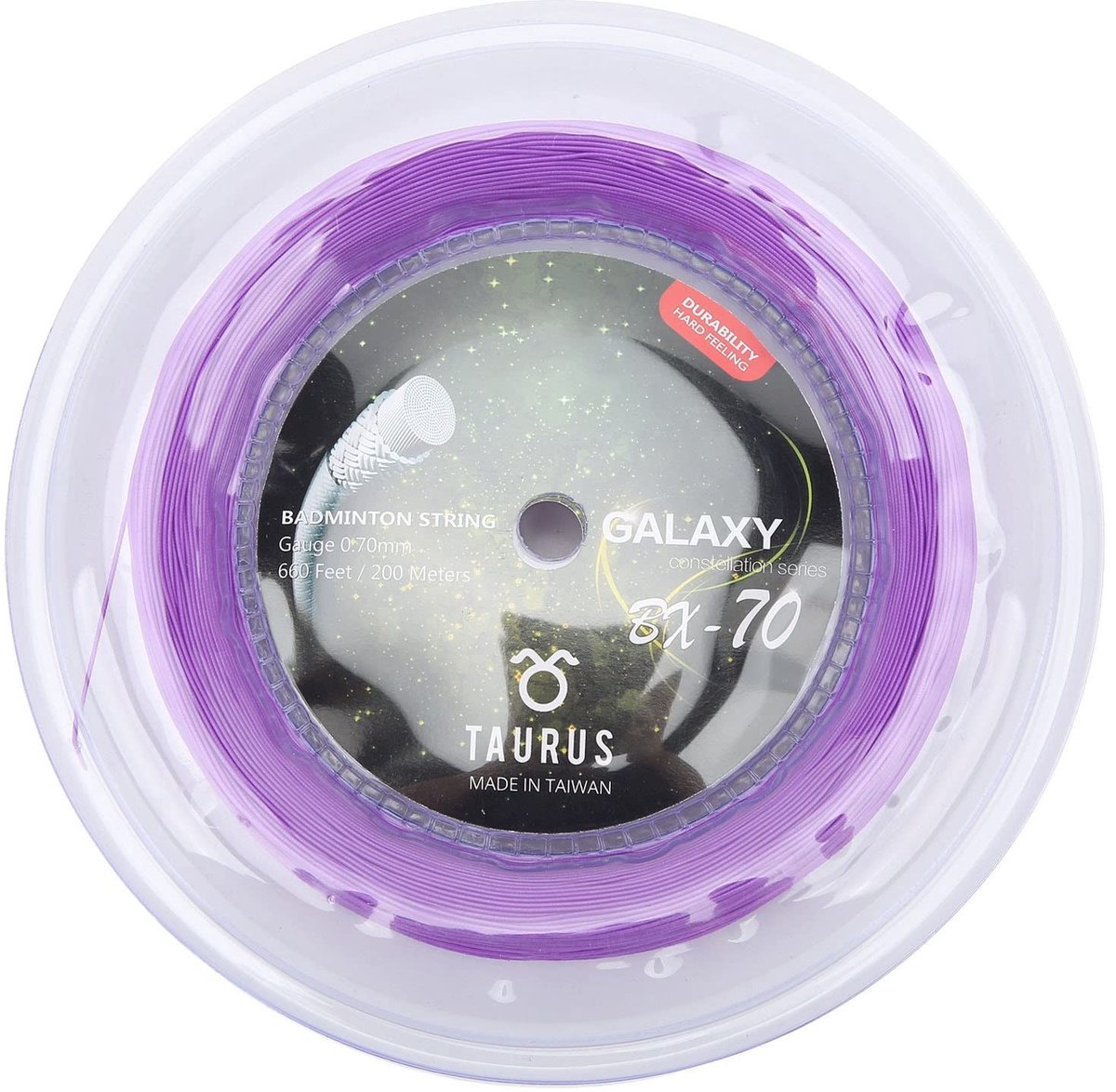 Dailygoods - Dailygoody - Badmintonracketsnaar - Hoge Elastische Badmintonsnaar - Duurzaam en sterk - Paars - Badmintonlijn - Perfect voor shuttles - 200 m lengte