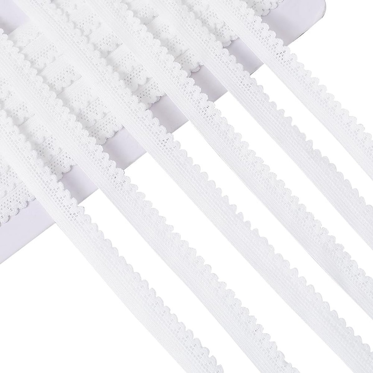 Dailygoods - Dailygoody - Elastische Kant Trim - 12mm Brede Witte Stretch Rand - Perfect voor DIY en Naaien - Kledingstuk en Choker - 15 Yards