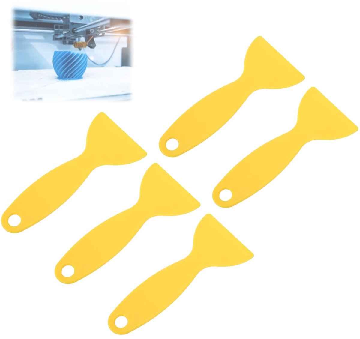 Dailygoods - Dailygoody - Plastic Spatel voor 3D-printer - Flexibele Hars Verwijderaar - 5 Stuks - Luchtbellenverwijderaar - Ideaal voor Stickerinstallatie - Gesch