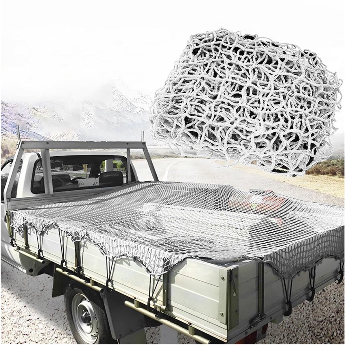Dailygoods - Dailygoody - Net voor aanhangers - Elastisch aanhangernet - Ladingafdekking - 2 x 3 meter - Universaal gebruik - Hoogwaardig polyester net