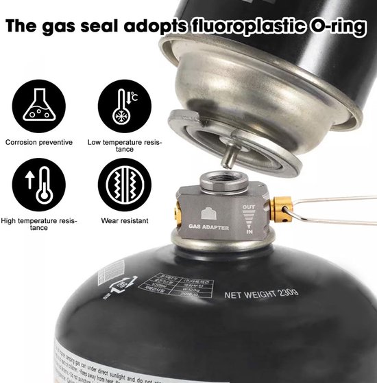 Dailygoods - Dailygoody - Gas Socket Refill Adapter - Butaan Aansluitadapter - Ventfunctie - Camping Cooker - Gasverbruik - Ideaal voor Kamperen - Compact ontwerp — afbeelding 2