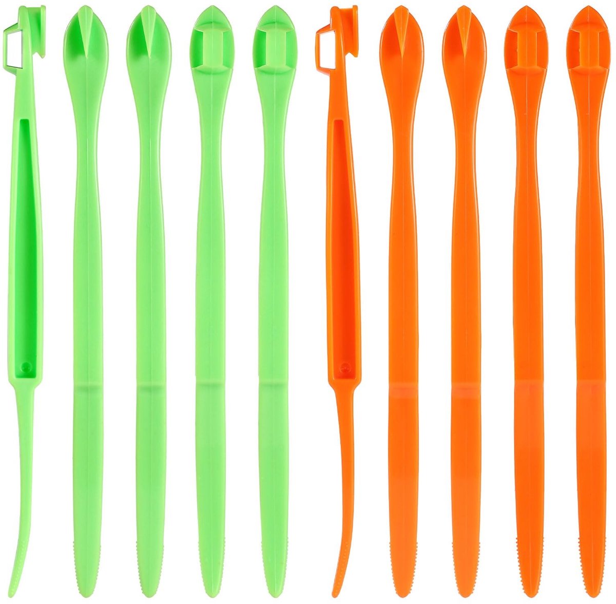 Dailygoods - Dailygoody - Sinaasappelschiller - Citrusschiller - Keukenaccessoire - Grasgroen & Oranje - Fruitschiller - Handig voor citrussen - 10 stuks