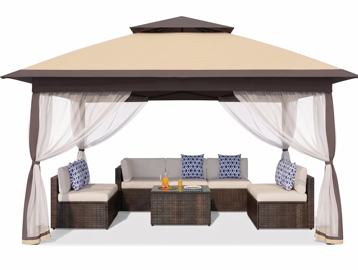 Paviljoen Tent - Partytent - Tent- Pop-Up Tent - Feesttent - Pop-Up - Luxe Tent - Grote Tent - Waterdichte Tent - Tuinhuisje - Luxe Tuinhuis - Met Muskietennetten - Verstelbare Hoogte - Met Draagtas - Voor Tuin - Terras - Camping - Feest